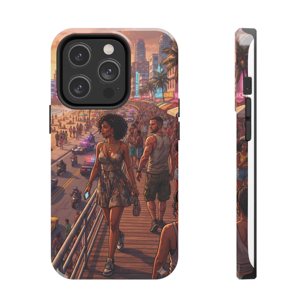 Phone Case SUN — Retro Sunset Miami Vibes with Palm Trees & Classic Car