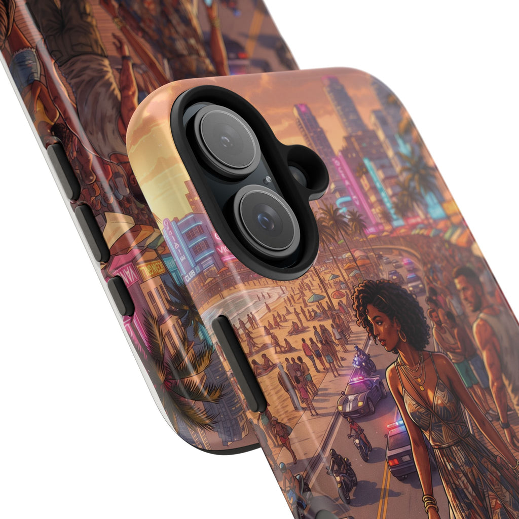 Phone Case SUN — Retro Sunset Miami Vibes with Palm Trees & Classic Car
