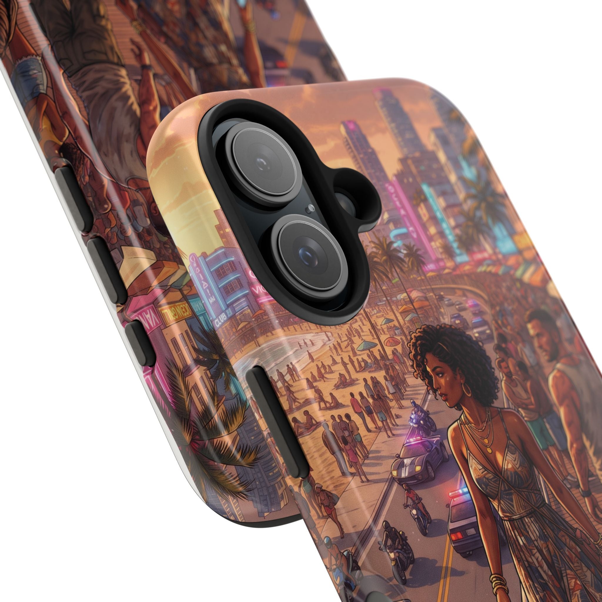 Phone Case SUN — Retro Sunset Miami Vibes with Palm Trees & Classic Car