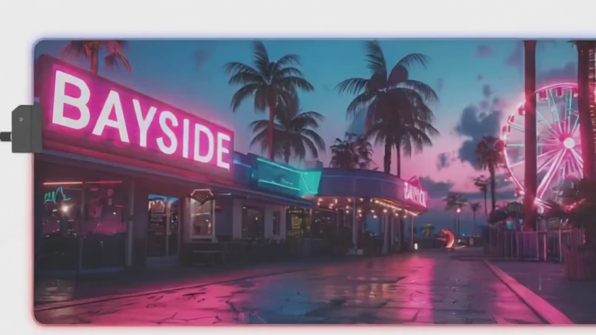 Bayside Neon LED Gaming Mouse Pad — Extended RGB Desk Mat